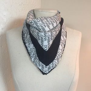 Dolce & Gabbana silk logo neck scarf